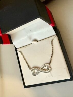Infinity Pendant Necklace with Sparkling Accents